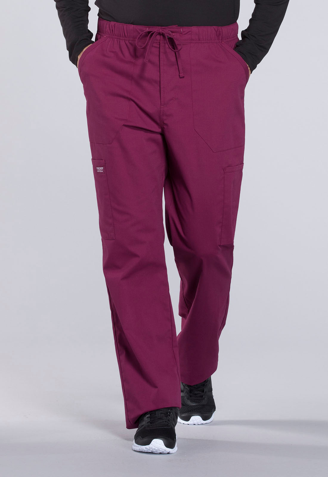 Men's Men's Tapered Leg Fly Front Cargo Pant - Wine